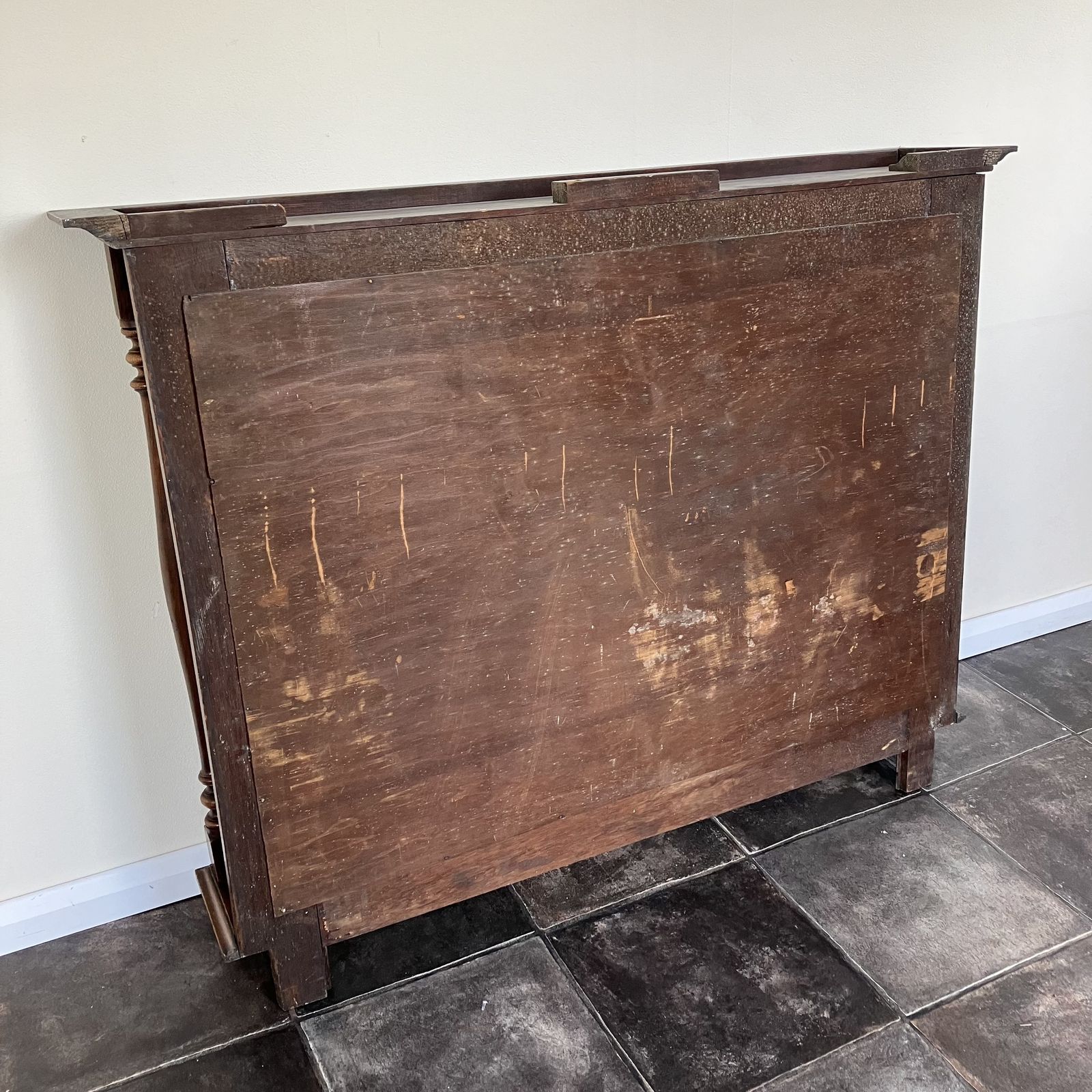 Reclaimed Salvaged Edwardian Oak Over Mantle Bevelled Wall Mirror photo vinterior