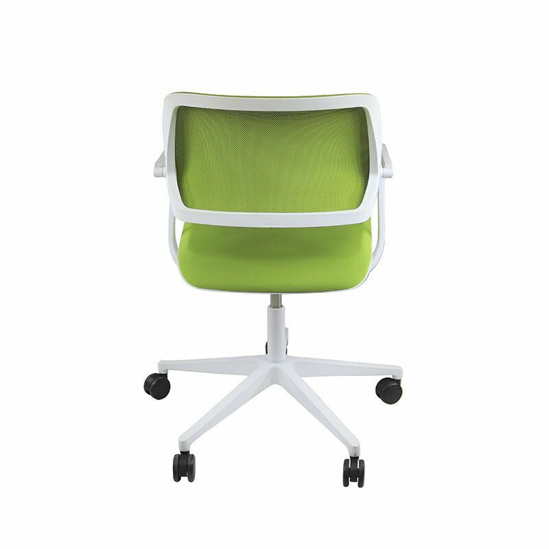 Steelcase: Qivi   Meeting Chair With Mesh Back In Green Fabric   Refurbished photo furniture