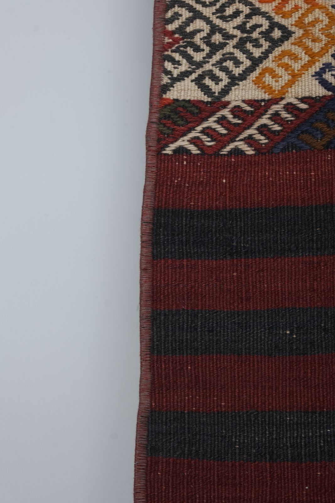 1960s Organic Turkish Hemp Kilim Runner 2'5'' X 20'8'' photo furniture