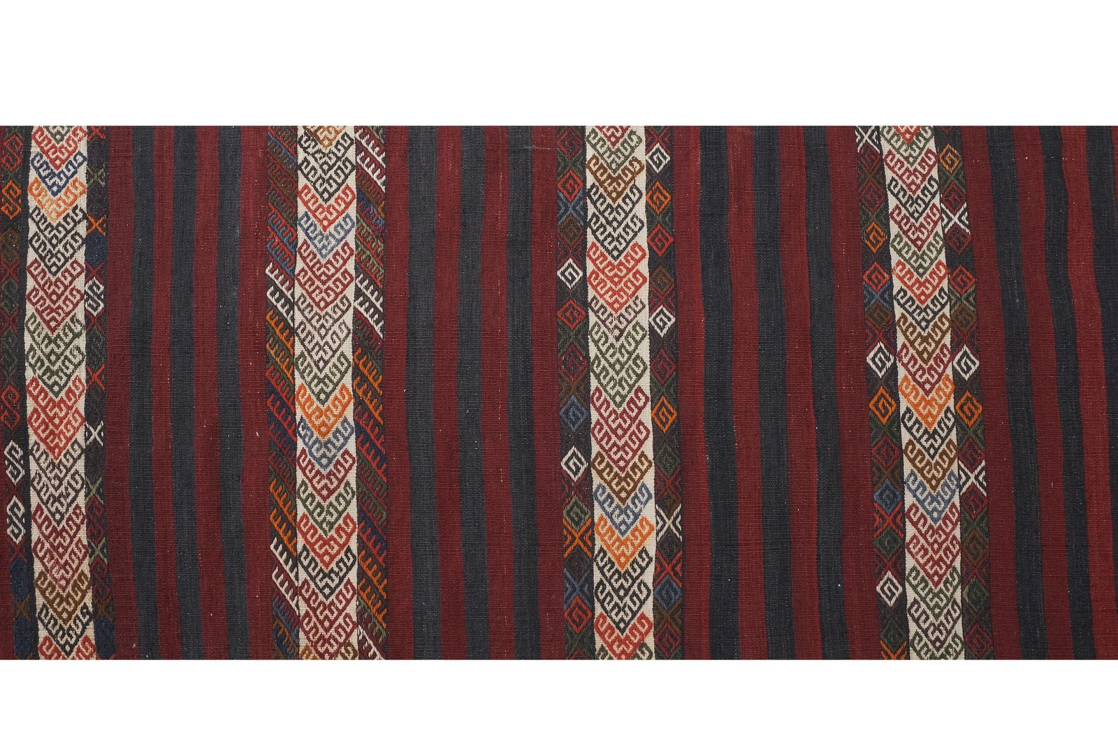 1960s Organic Turkish Hemp Kilim Runner 2'5'' X 20'8'' photo vintage