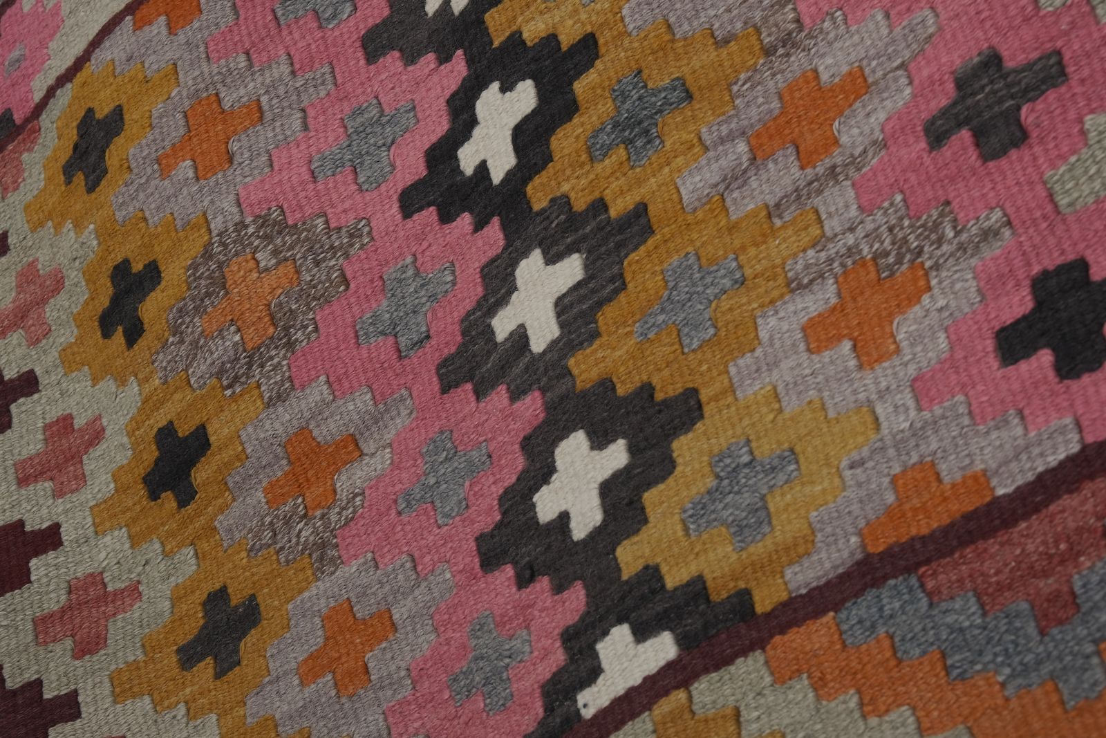 1960s Vintage Striped Turkish Kilim Runner Rug 2'6'' X 14'11'' photo vinterior