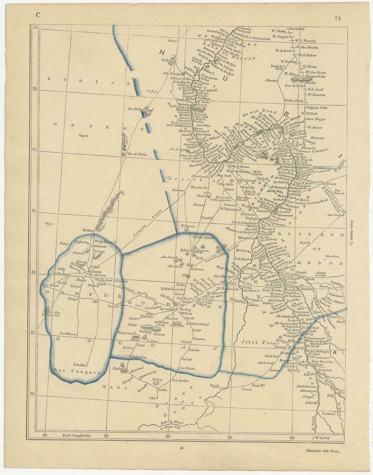 Antique Map Of Nubia And Abyssina By Lowry, 1852 photo furniture