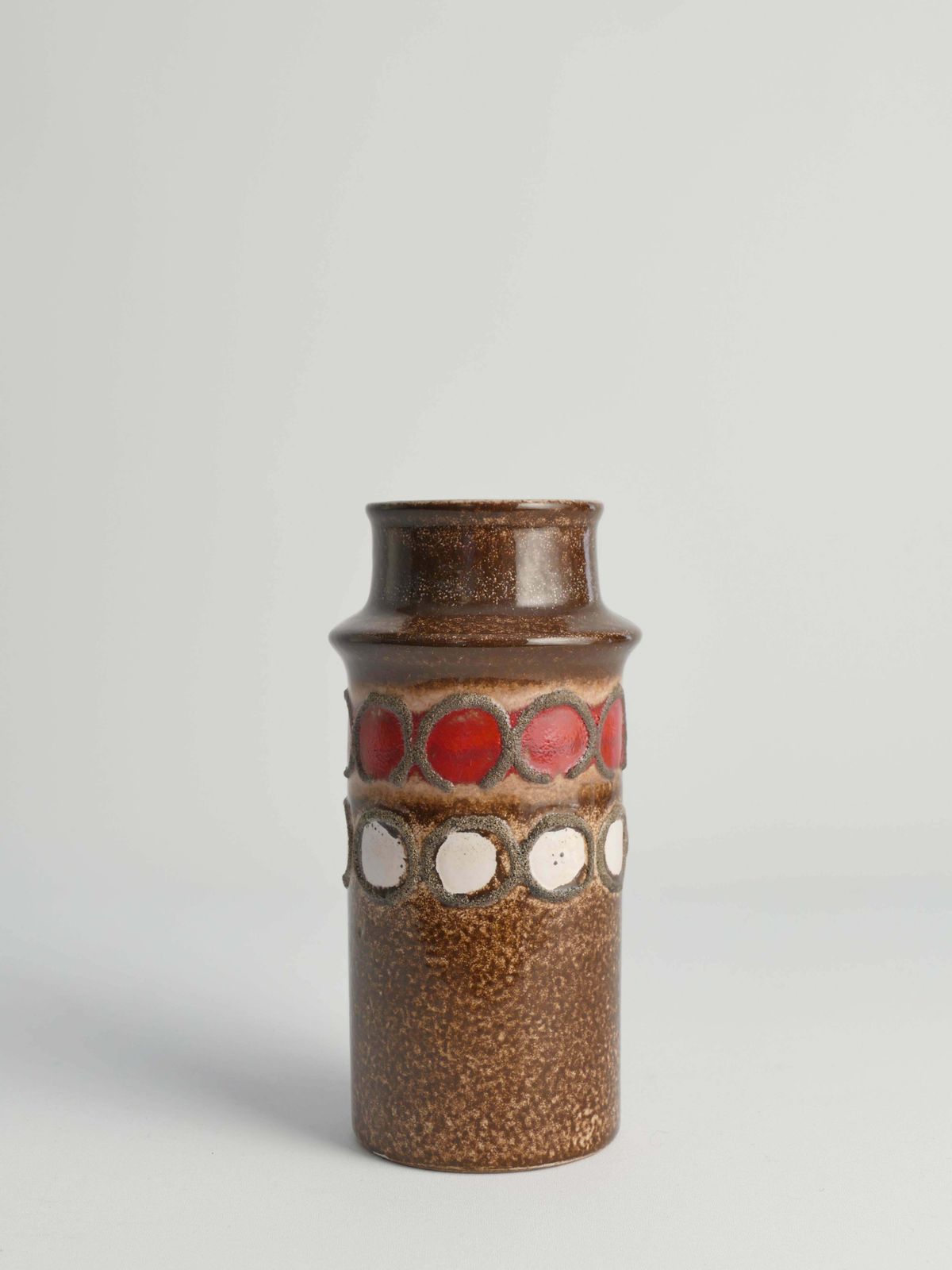 Mid Century Modern Brown Ceramic Vase By Veb Haldensleben, East Germany, 1960s photo for sale