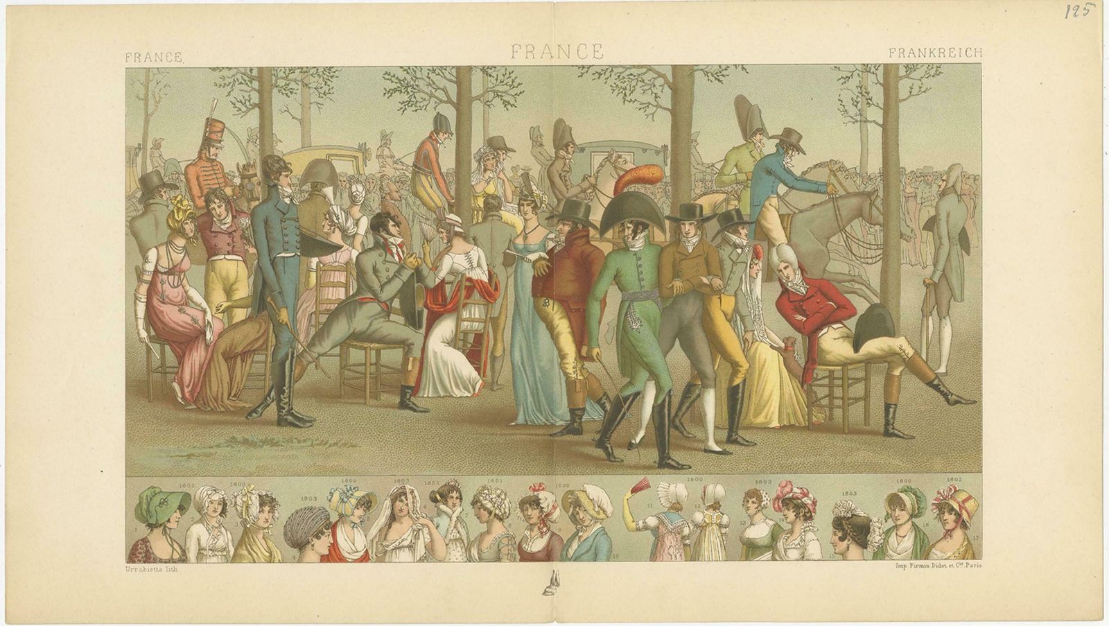Pl. 125 Antique Print Of French Scene By Racinet, 'Circa 1880' photo Art