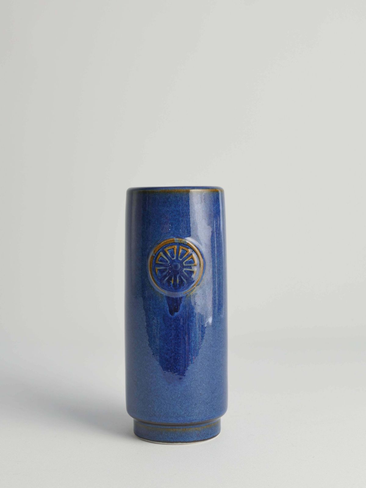Blue Stoneware Vase From Nordlys Series By Maria Philippi For Søholm, 1960s photo furniture