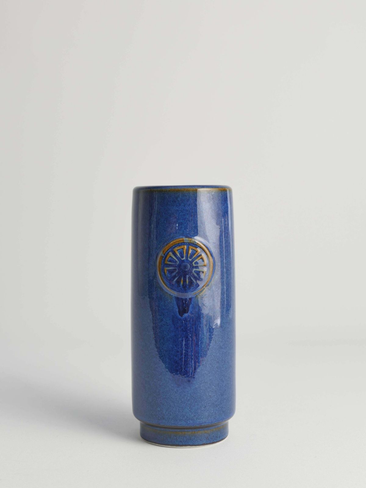 Blue Stoneware Vase From Nordlys Series By Maria Philippi For Søholm, 1960s photo for sale
