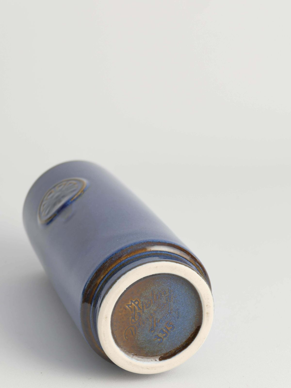 Home Decor Blue Stoneware Vase From Nordlys Series By Maria Philippi For Søholm, 1960s photo