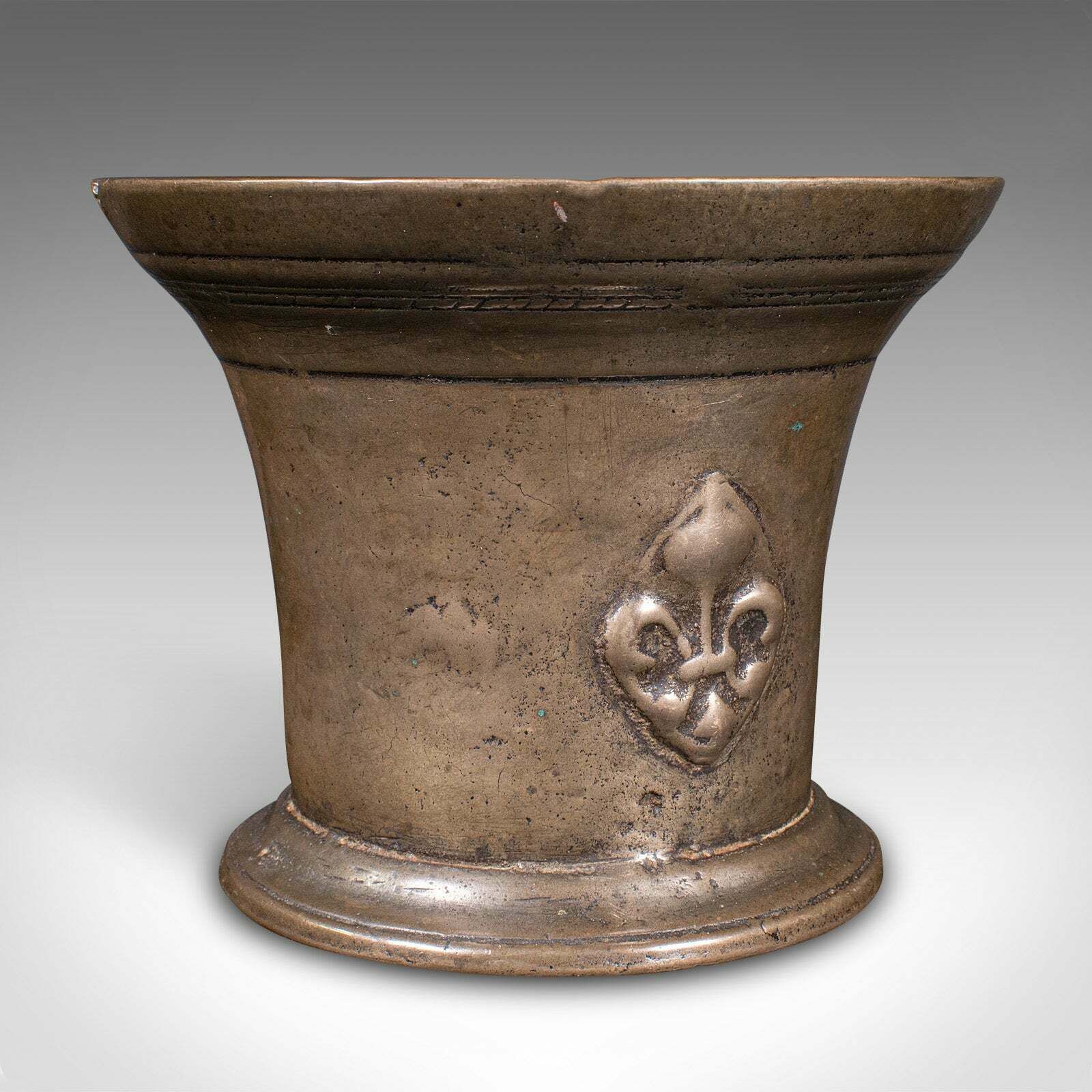 Trio Of Antique Mortars, English, Bronze, Apothecary Pot, William III, C.1700 photo 950.0