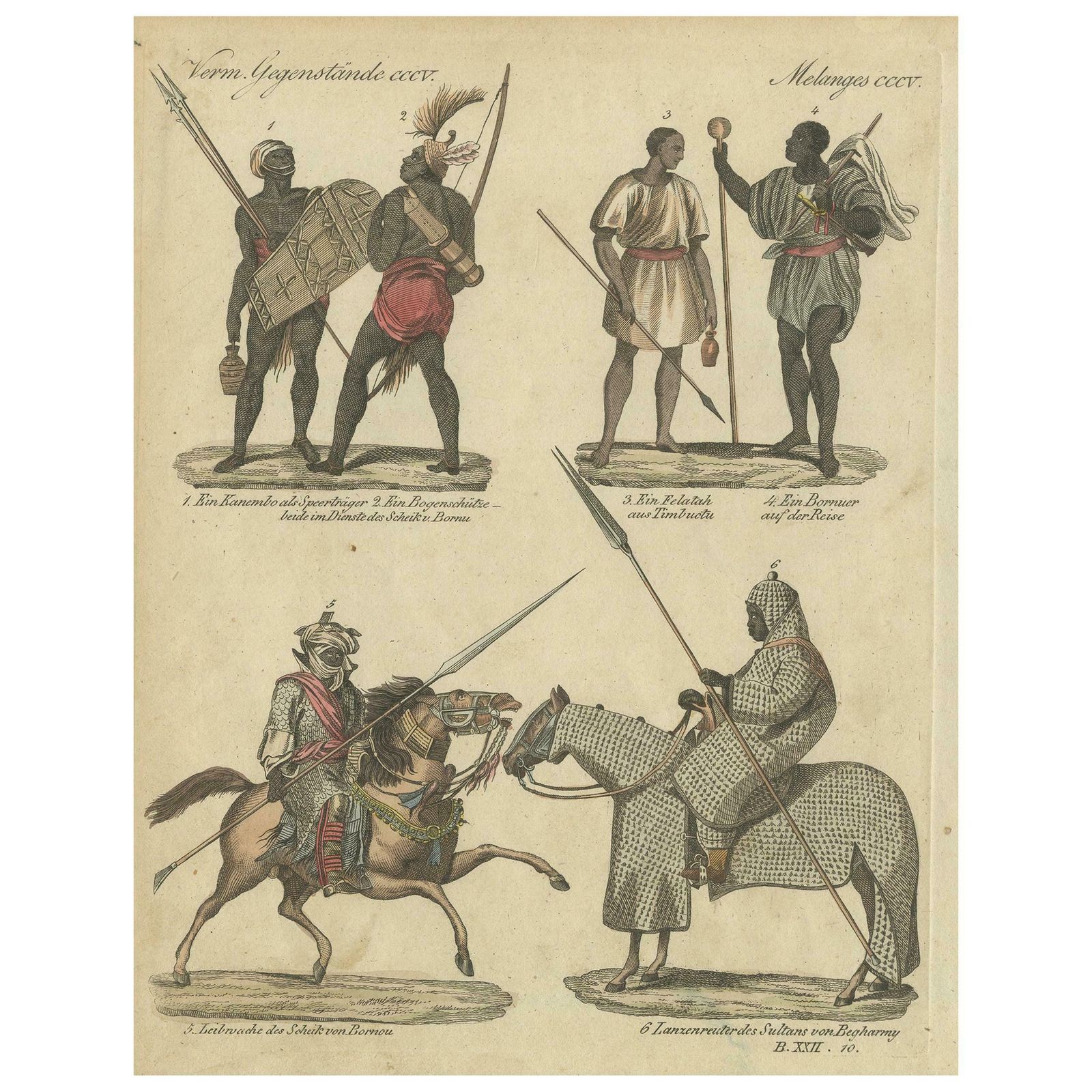 Antique Print Of Costumes Of Africa By Bertuch, Circa 1800 1800