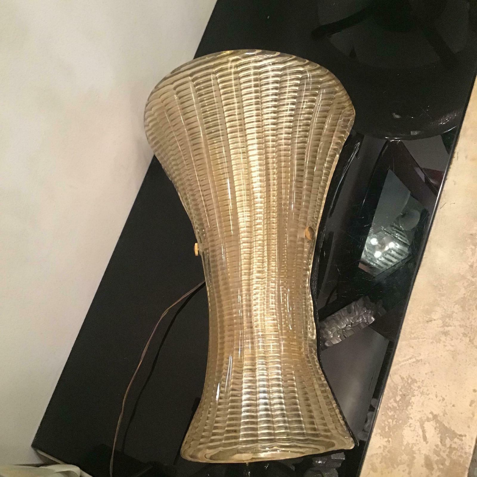 Venini Large Sconce Gold Murano Glass Brass 1950 Italy photo Lighting