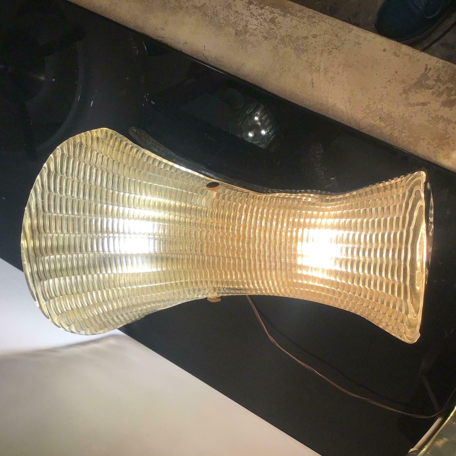 Venini Large Sconce Gold Murano Glass Brass 1950 Italy photo vinterior