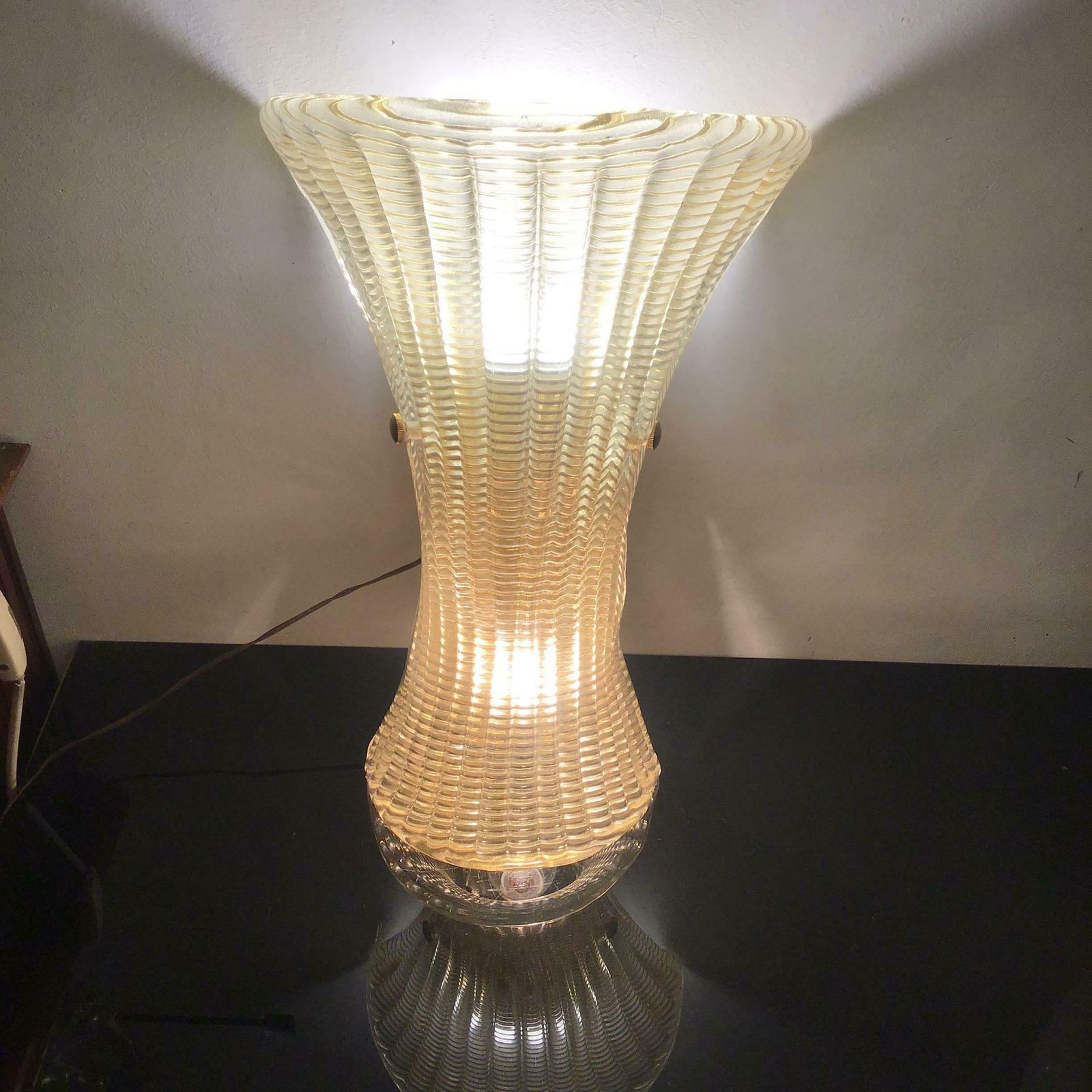 photo furniture Venini Large Sconce Gold Murano Glass Brass 1950 Italy