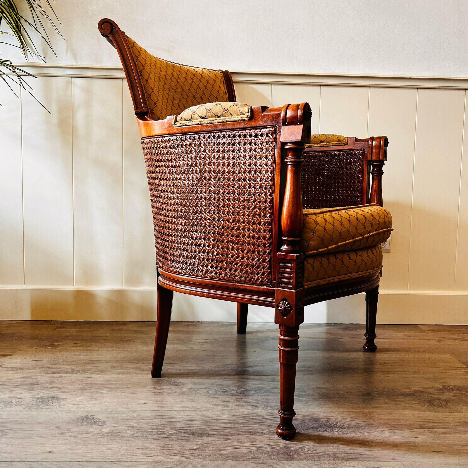 A Pair Of French Louis XVI Style Wood And Cane Bergère Chairs photo 2458.0