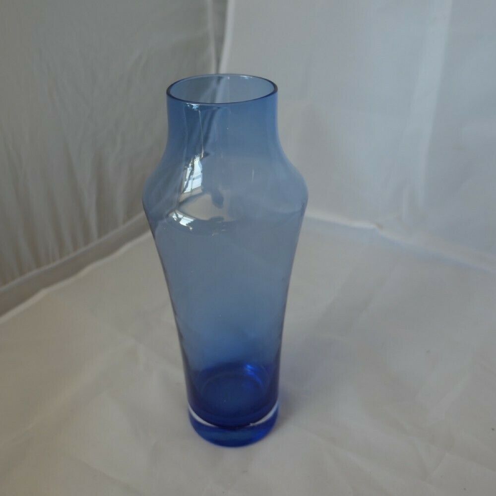 1960s Blue Glass Vase By Tamara Aladin For Riihimäen Lasi Oy photo for sale