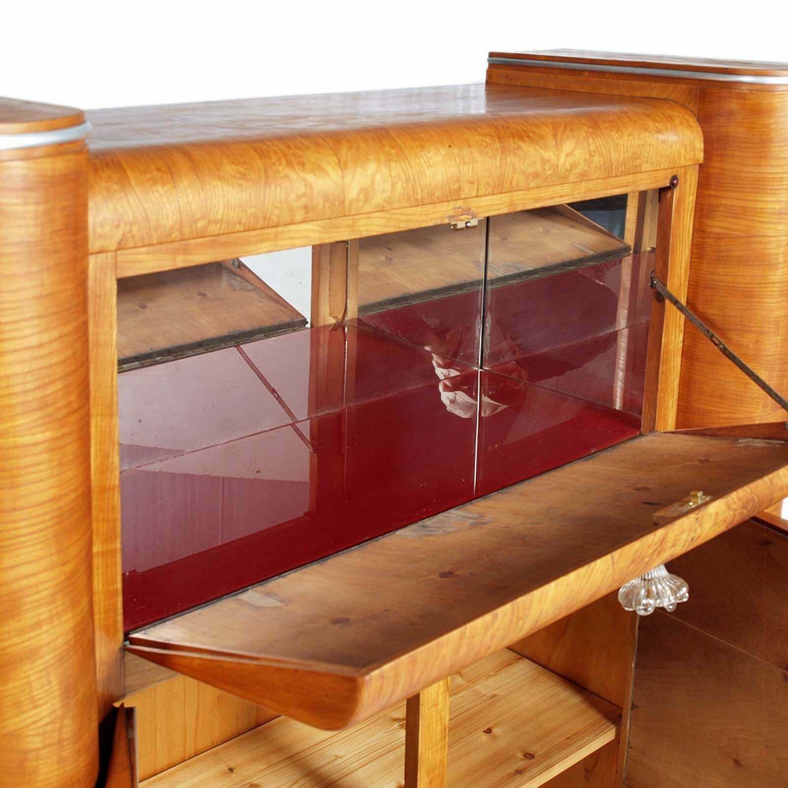 1940s Art Decò Rounded Cabinet Dry Bar Sideboard By A. Fallica For A. Liporesi photo Furniture