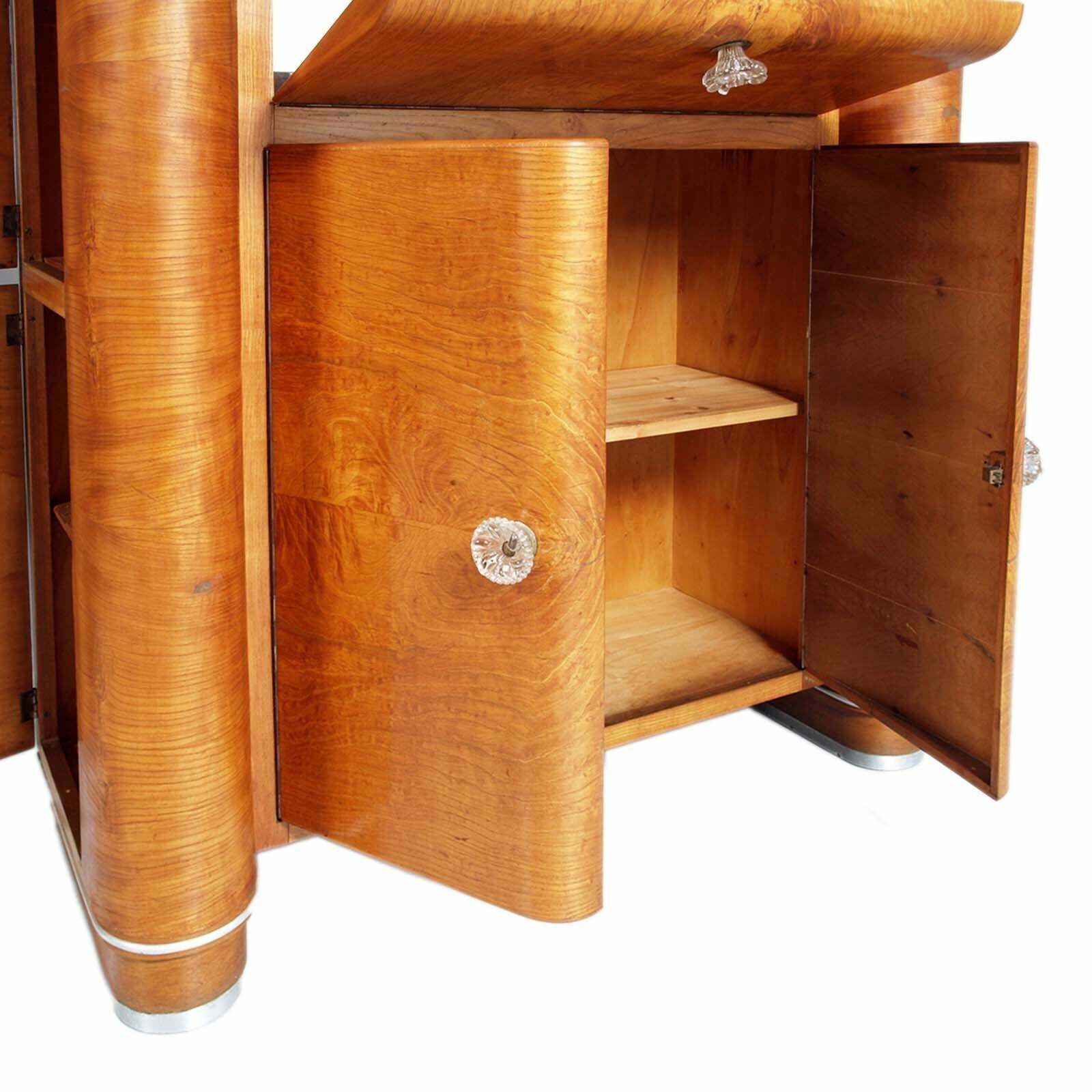 1940s Art Decò Rounded Cabinet Dry Bar Sideboard By A. Fallica For A. Liporesi photo 8437.0