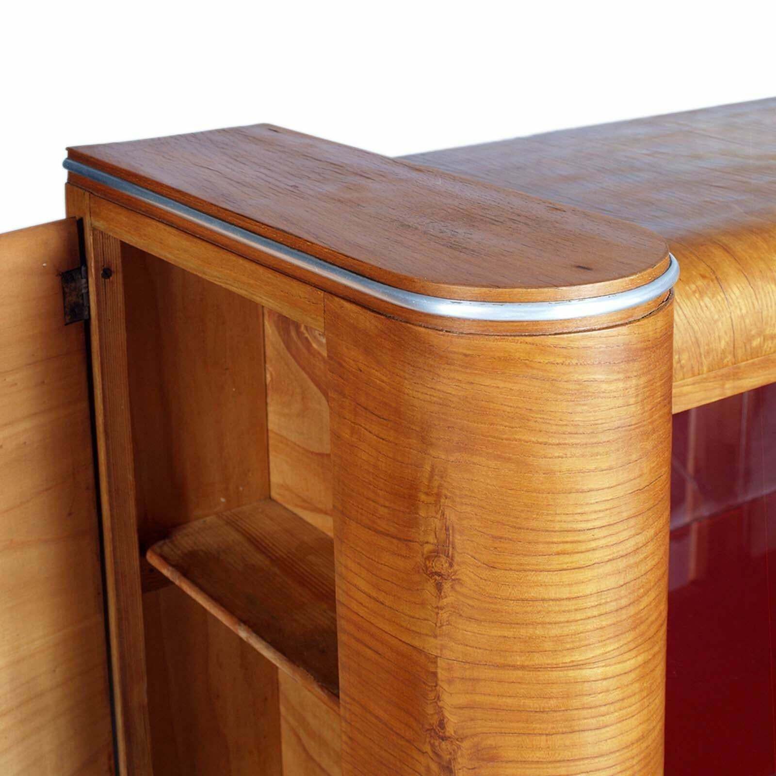 1940s Art Decò Rounded Cabinet Dry Bar Sideboard By A. Fallica For A. Liporesi photo vinterior