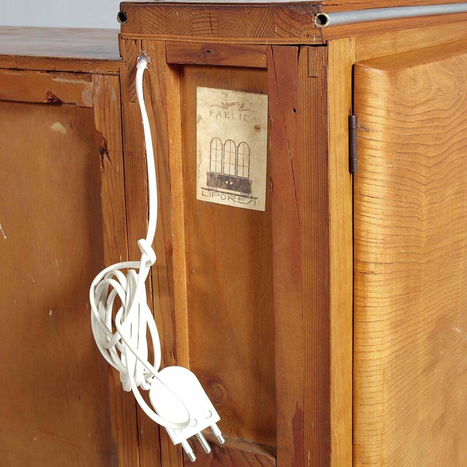 photo furniture 1940s Art Decò Rounded Cabinet Dry Bar Sideboard By A. Fallica For A. Liporesi