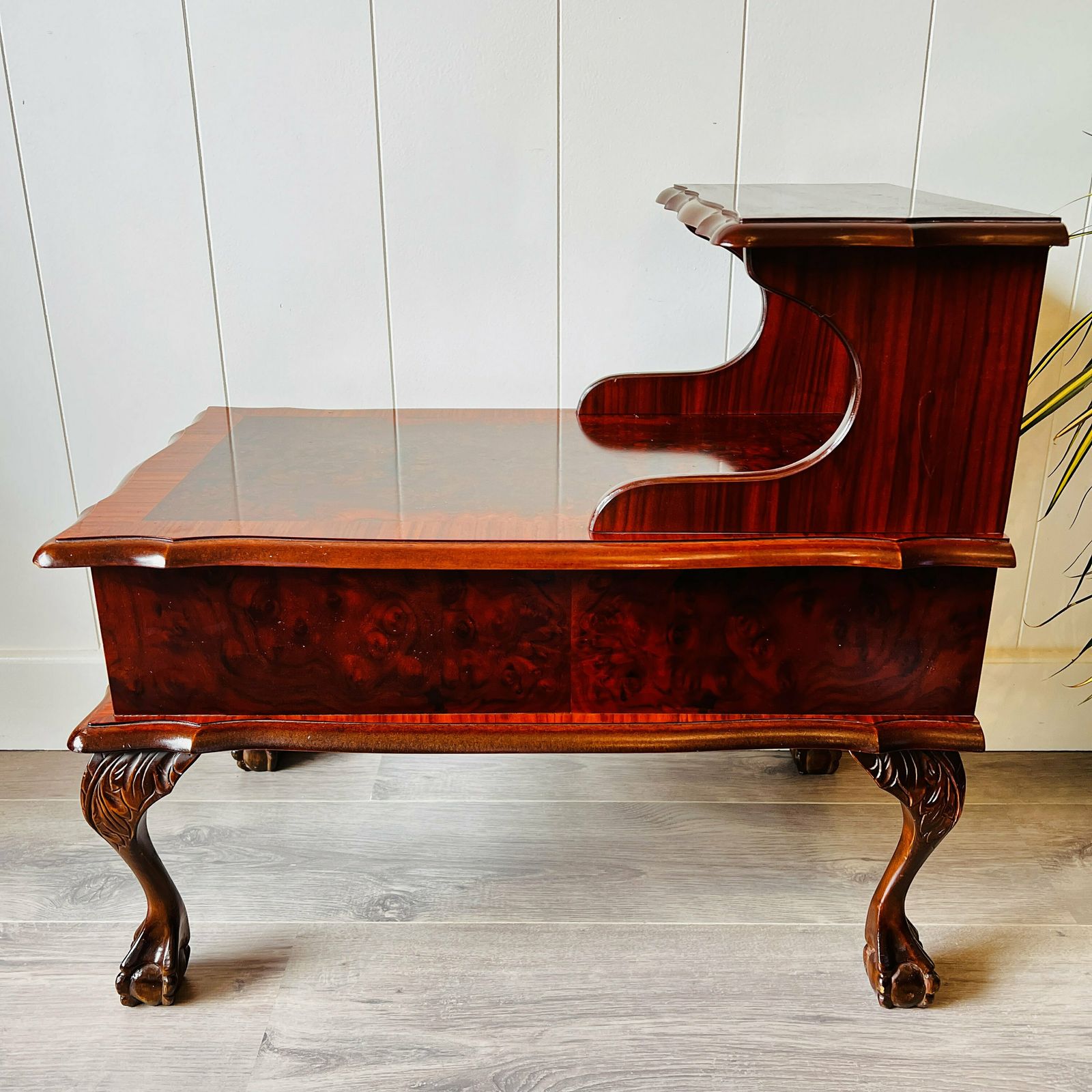 Vintage Wood Cabinet, Night Bedside Cabinet, Table Nightstand One Drawer With Lion Legs Louis XV Style photo Furniture