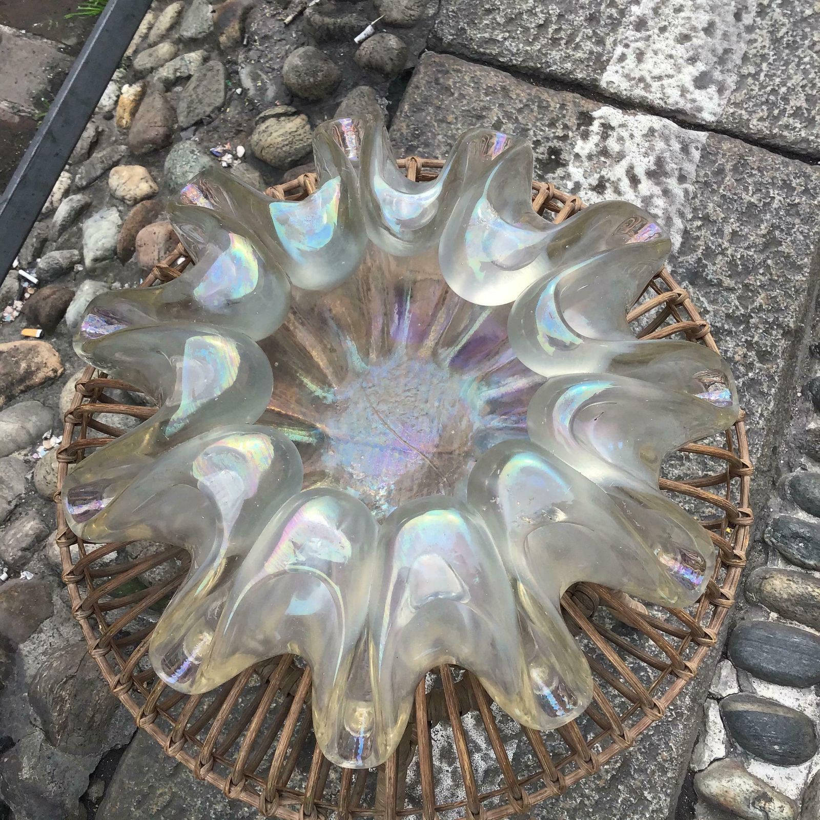 Barovier And Toso Vase Centerpiece Iridescent Glass 1940 Italy photo Home Decor