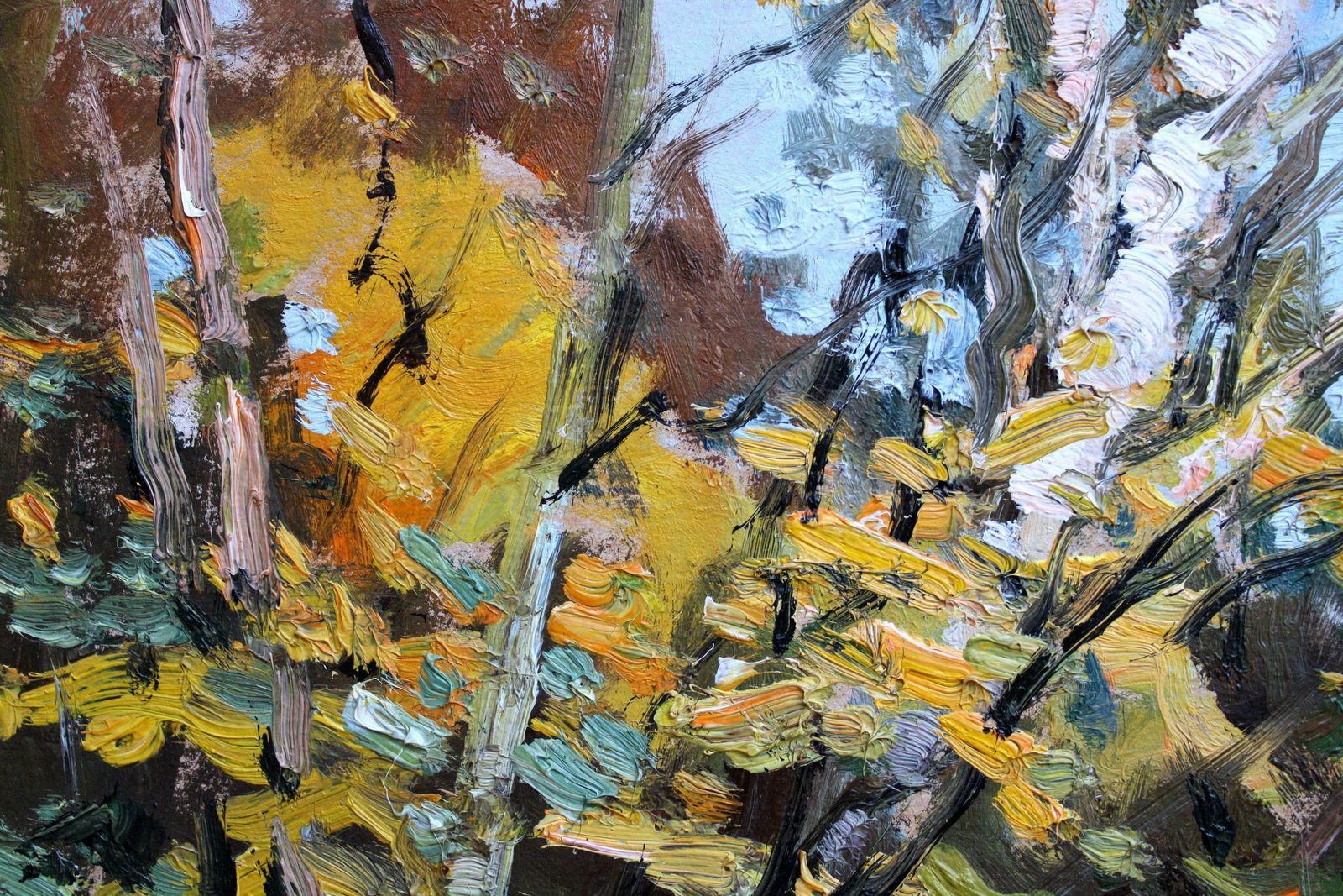 Edgars Vinters River In Autumn. 1984, Cardboard, Oil,  1984 photo 837.0