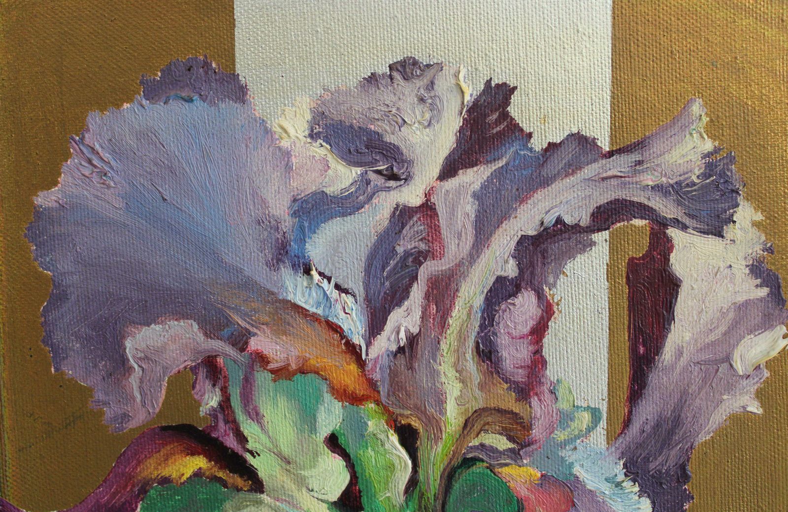 Juris Jurjans Purple Irises. 1998, Canvas, Oil, 35x25 Cm 1998 photo vinterior