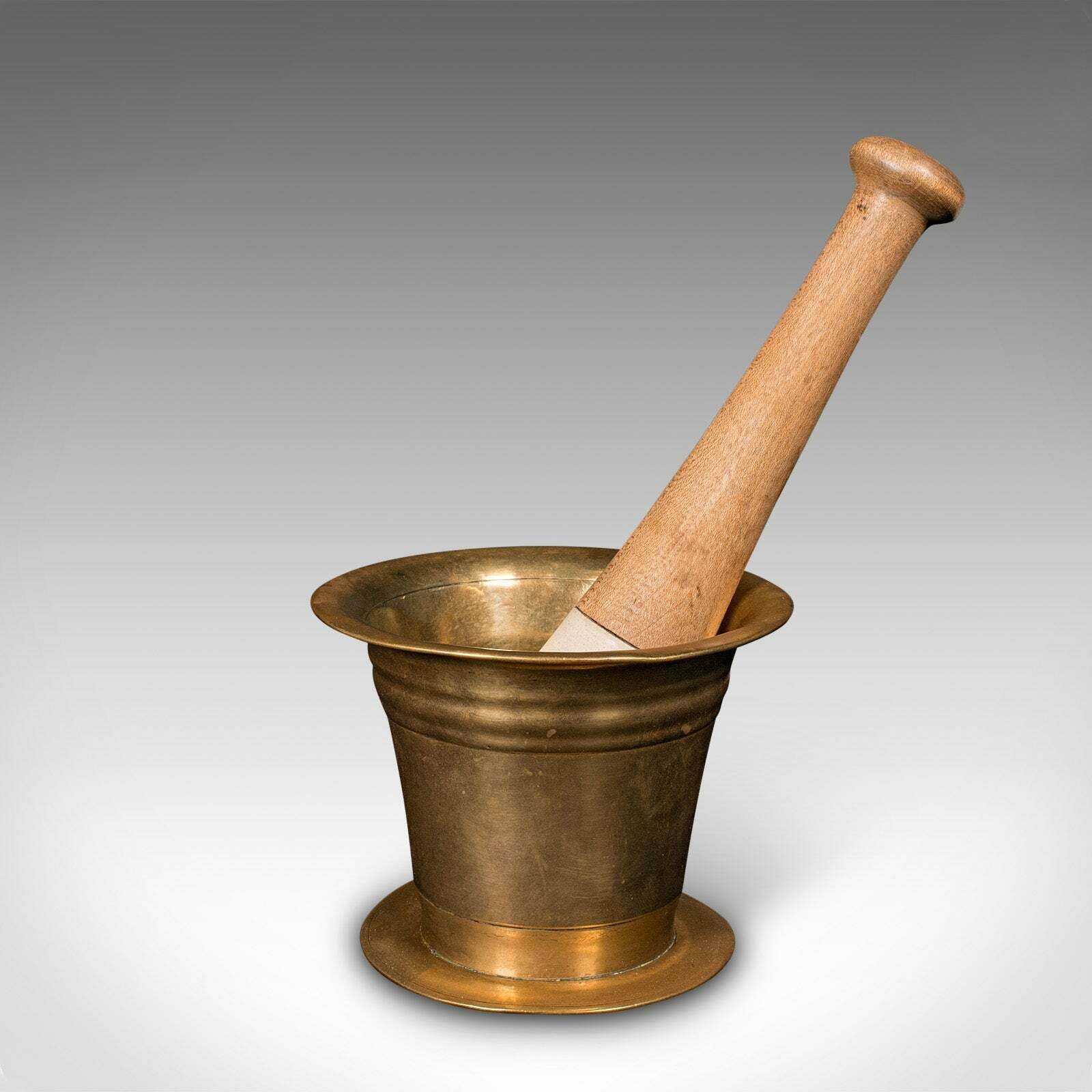 Antique Apothecary Mortar And Pestle, English, Bronze, Beech, Chemist, Victorian photo vinterior