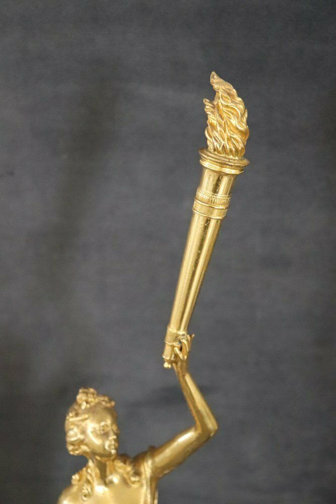 photo vintage Sculptural Figures, Gilt Bronze On Alabaster Bases, Early 20th Century, Set Of 2
