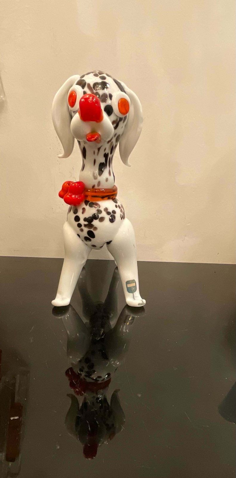 photo for sale Dalmatian Dog In Murano Glass   Made In Italy 1970   Attributed To Vistosi