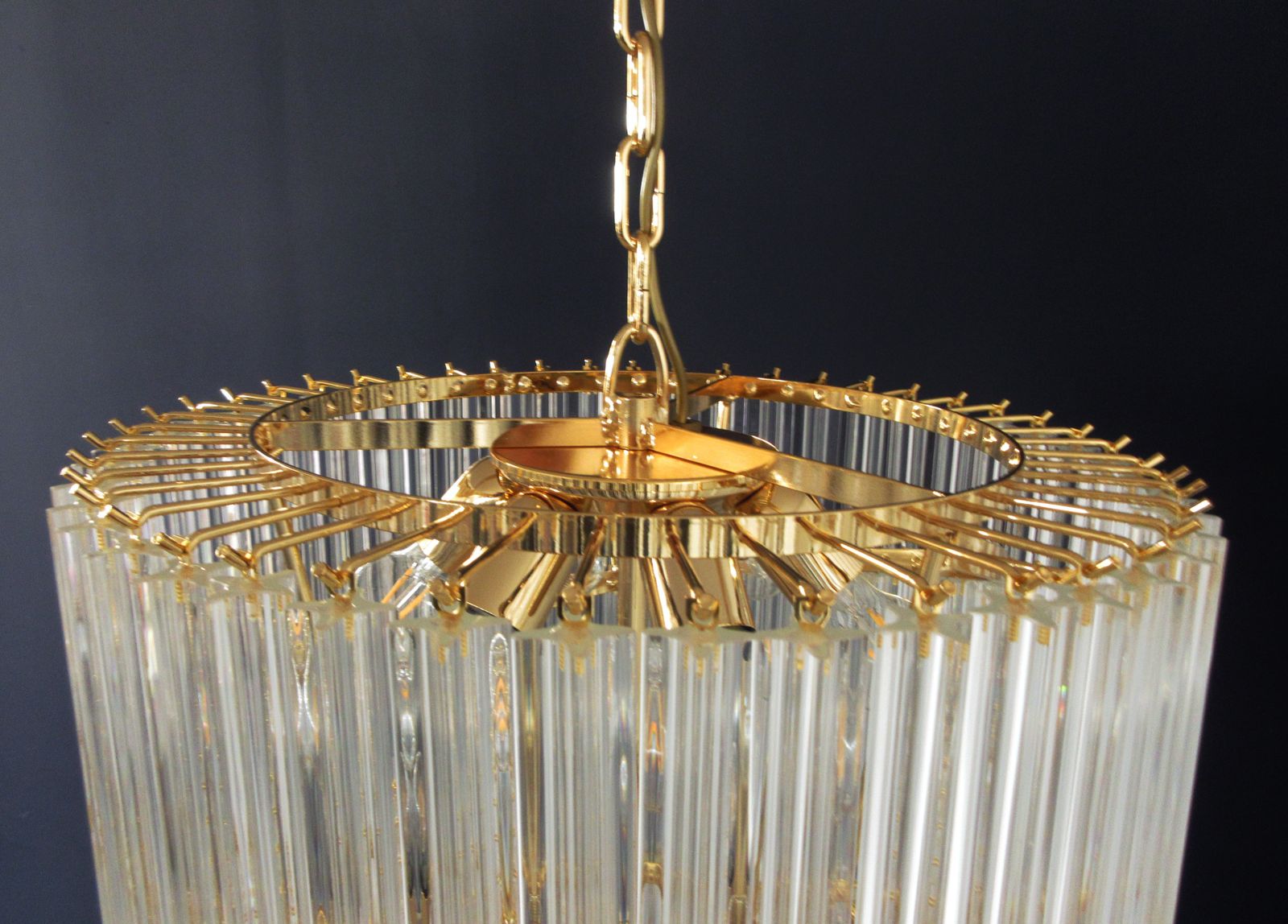 Huge Murano Chandelier 166 Trasparent Quadriedri Prism   Elena Model photo vinterior