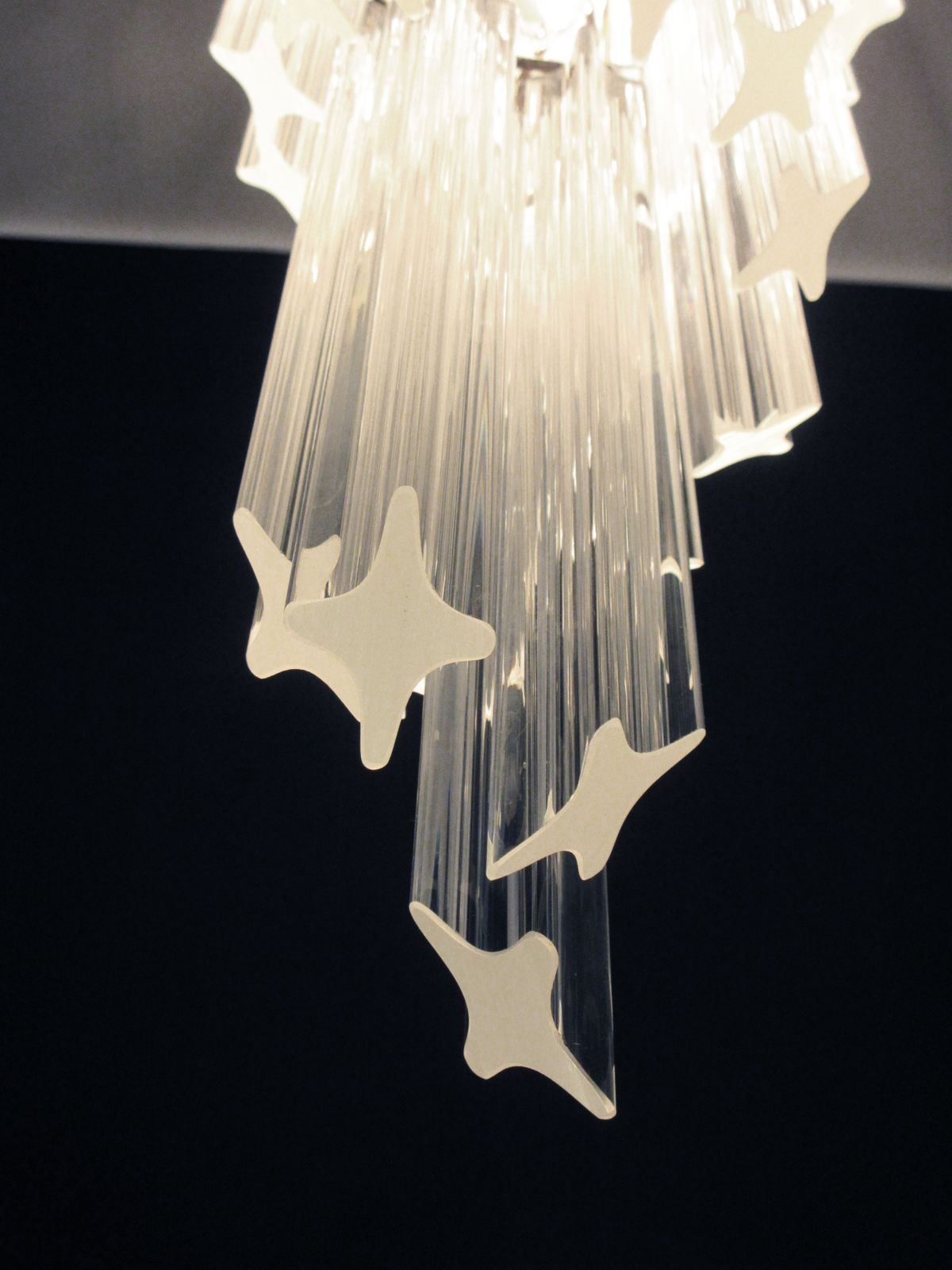 photo for sale Huge Murano Chandelier 166 Trasparent Quadriedri Prism   Elena Model