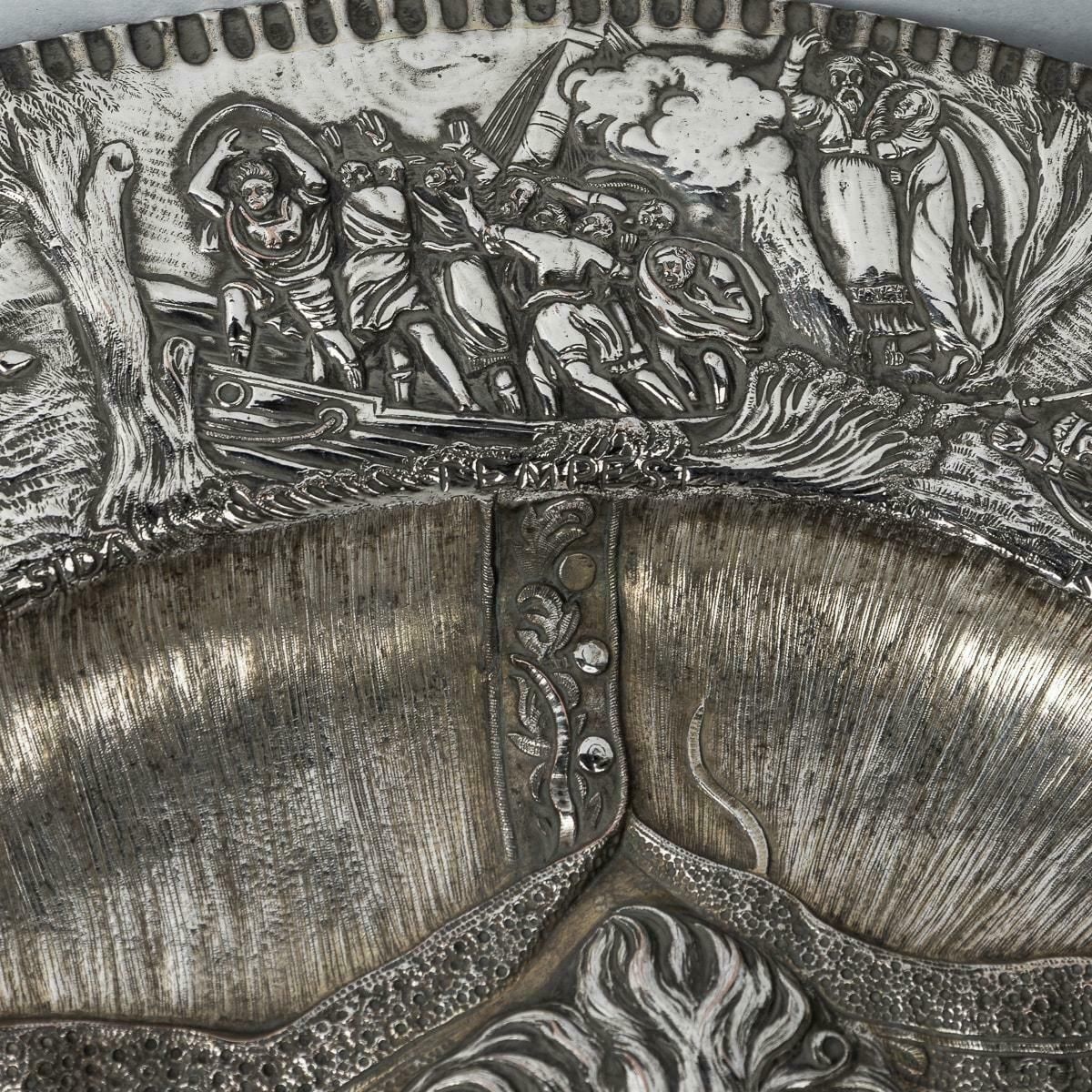 19th Century Victorian Silver Plated Shakespeare Charger, Elkington C.1850 photo vintage