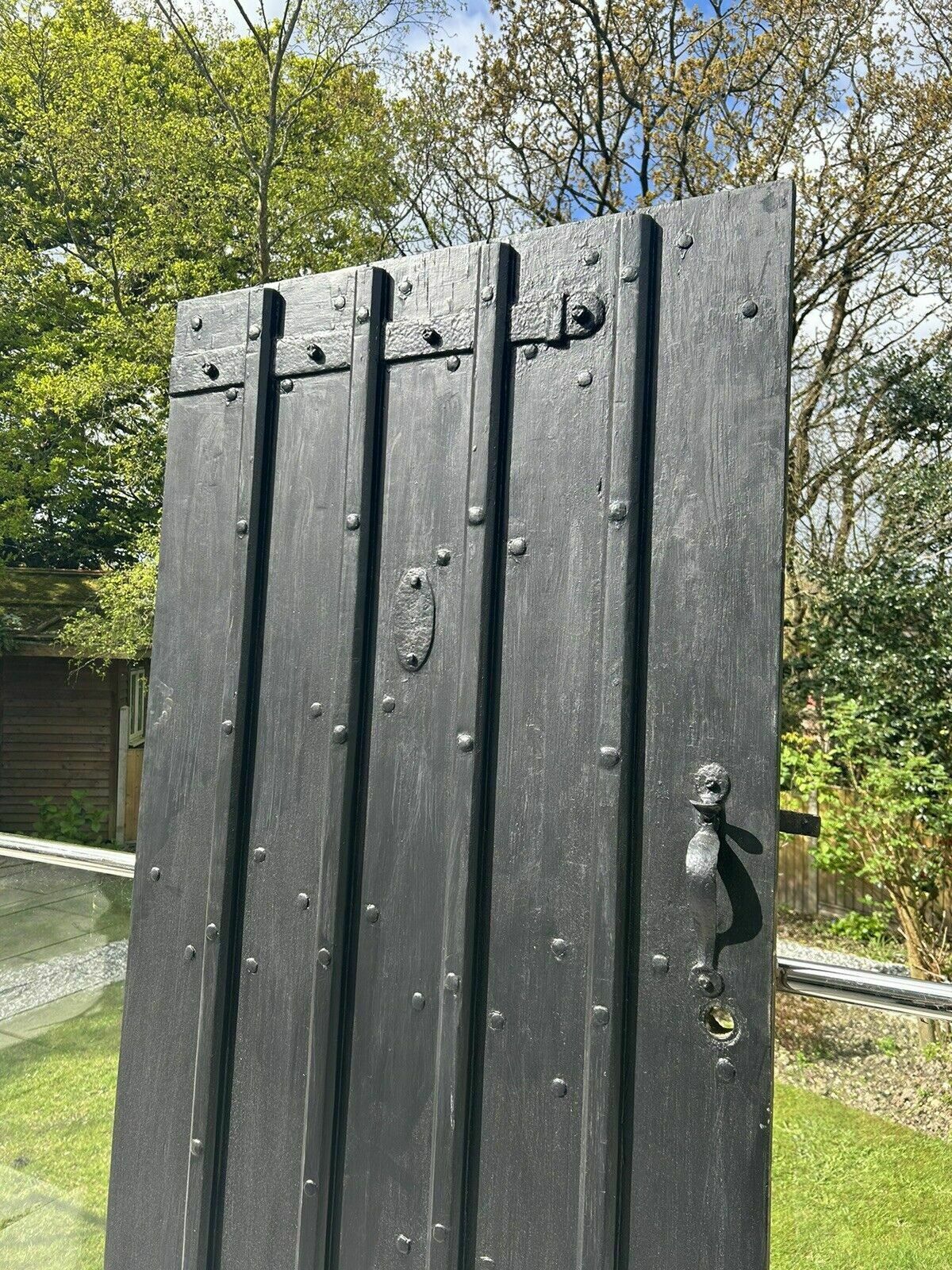 Antique 18th Century Front Door Cornish Reclaimed Period Forged Hinges Bolts Old photo buy