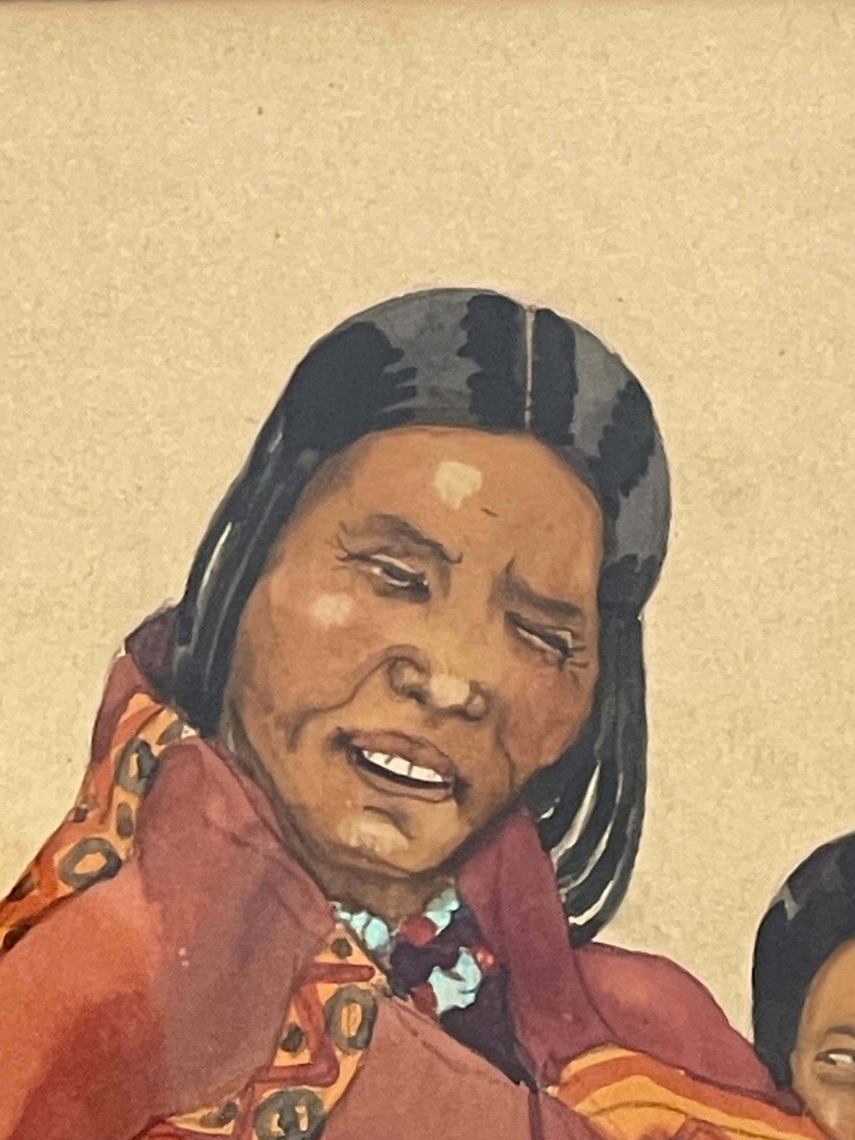 Léa Lafugie (1890 1972), Gouache Of A Tibetan Woman And Child photo buy