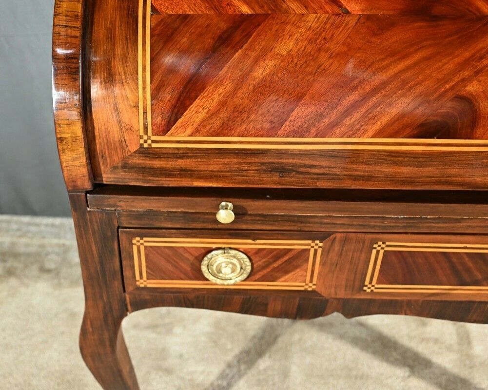 photo for sale Cylinder Desk In Mahogany And Rosewood, Louis XV Period – 1st Part 18th