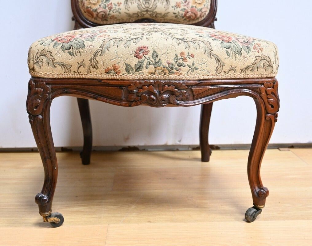 photo furniture Suite Of 4 Rosewood Chairs, Louis XV Style, Napoleon III Period – Mid 19th Century