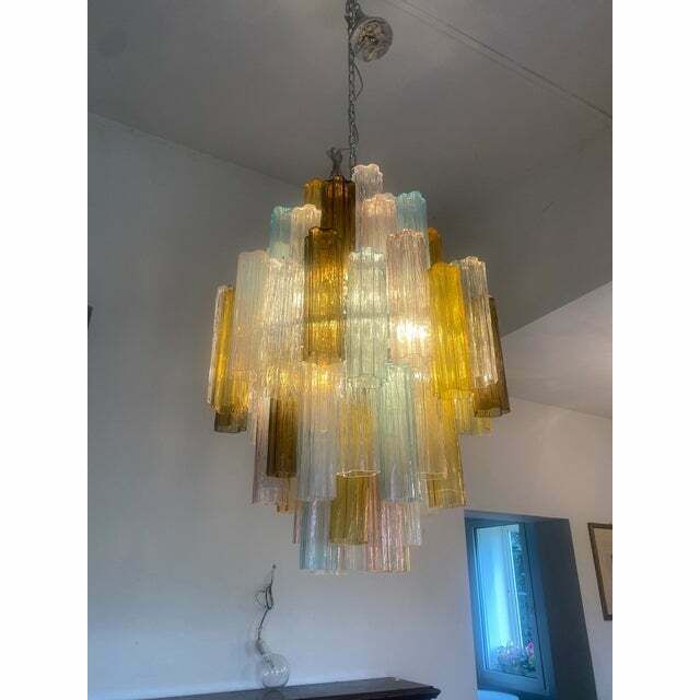 Contemporary Modern "Tronco" Murano Glass Sputnik Chandelier Venini Style photo Lighting