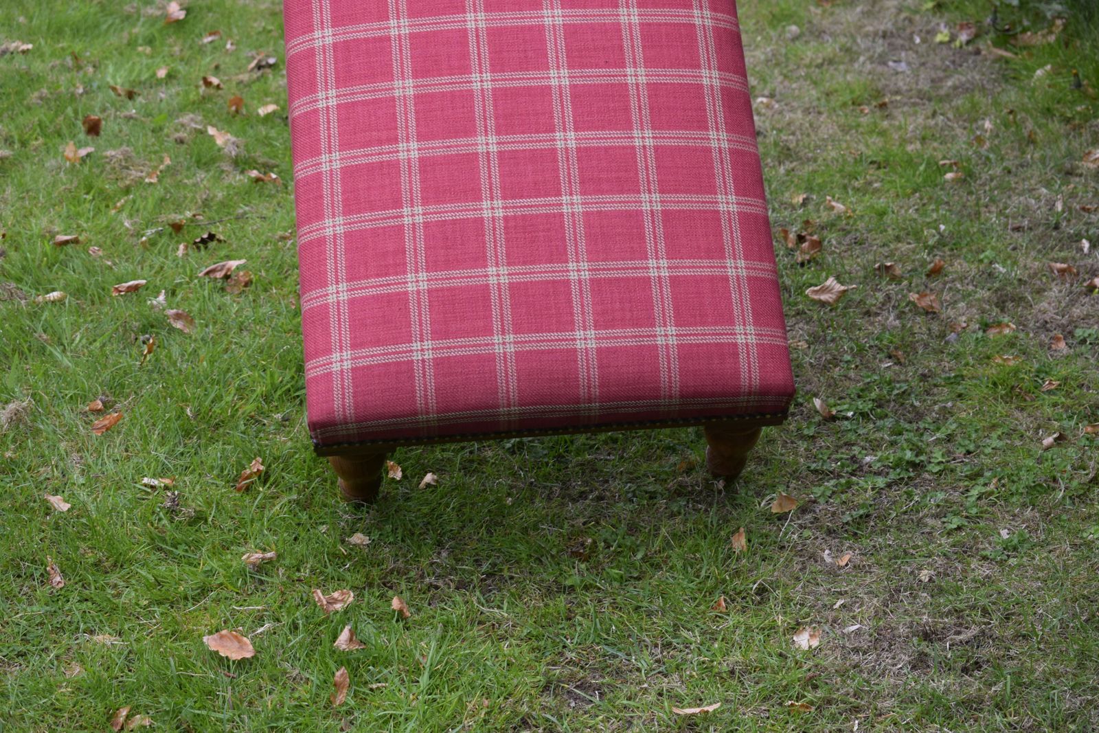 255.0 Large Oak Upholstered Stool, 1930s photo