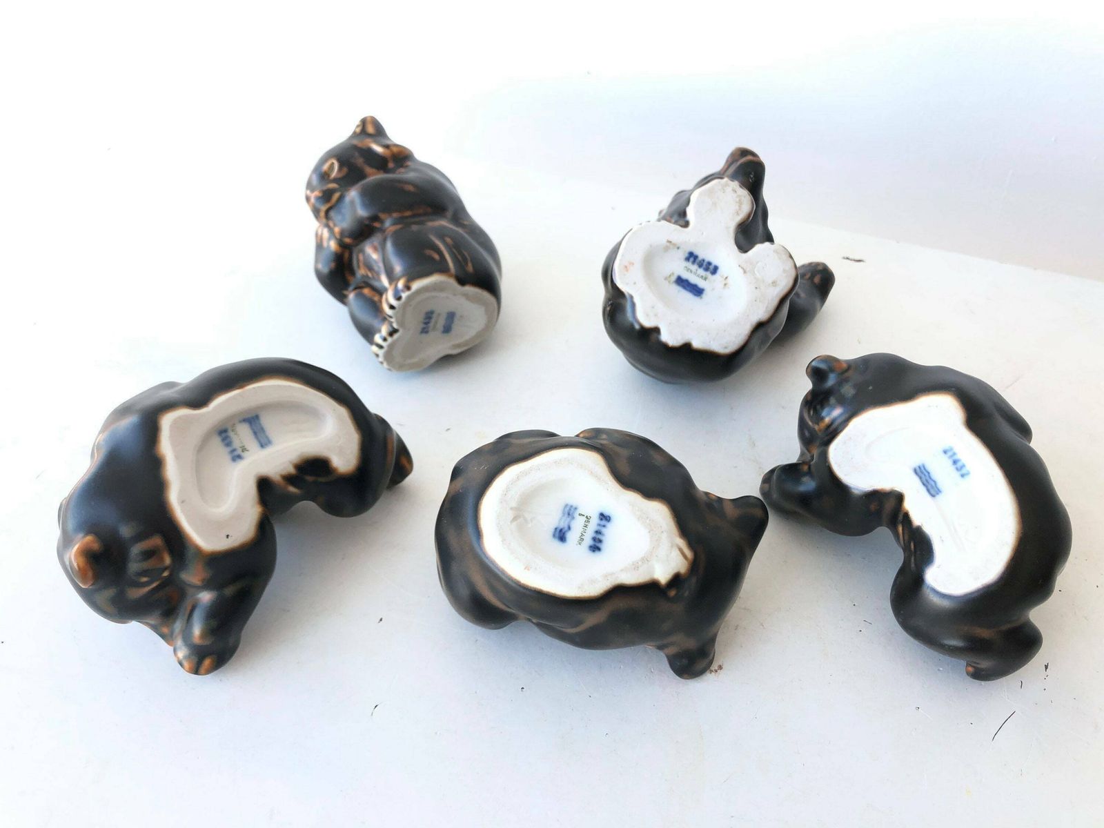 photo furniture Royal Copenhagen Bear Cubs Stoneware Figurines With Exquisite Brown Glaze From The Mid Century Designed By Knud Kyhn