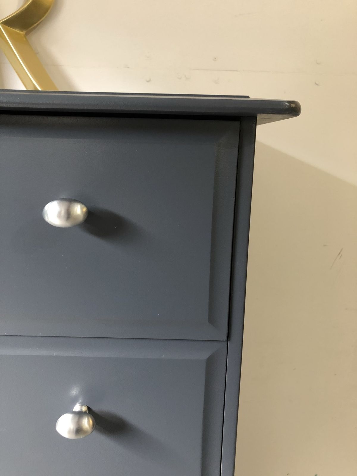 Stag Minstrel Tallboy Chest Of Drawers Blue Satin Chrome Knobs photo for sale