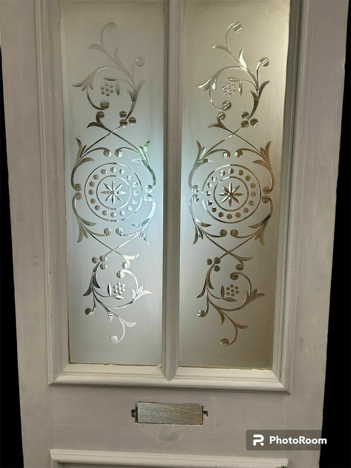 Victorian Cut Etched Glass Front Door Antique Period Reclaimed Old Wood Pine photo for sale