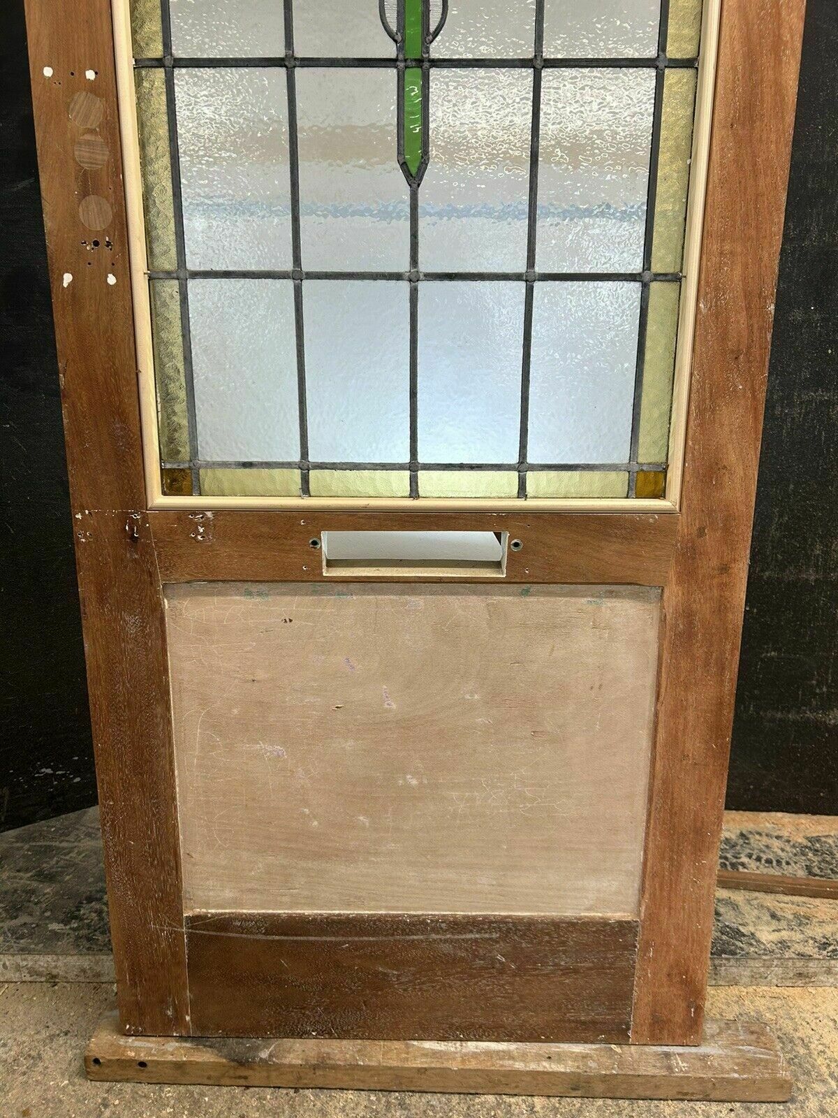 photo for sale Art Deco Stained Glass Front Door Period Old Reclaimed Antique 20 30 Wood Leaded
