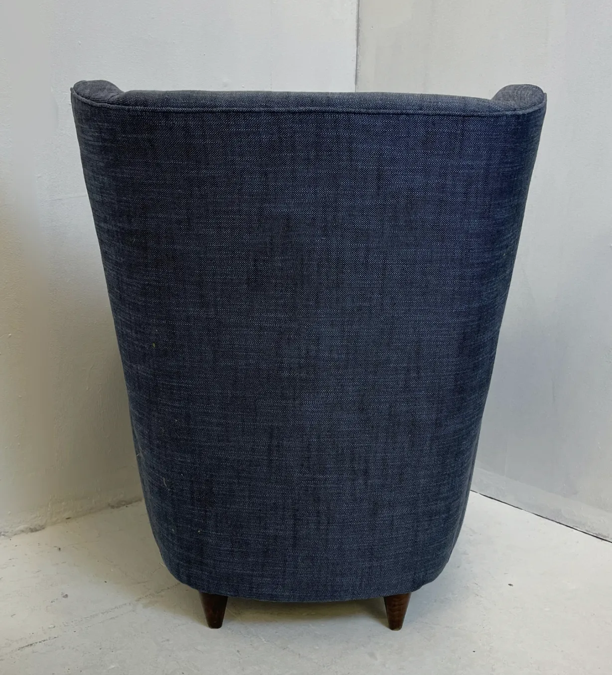 Mid Century Modern Paolo Buffa Blue Fabric Armchair photo for sale
