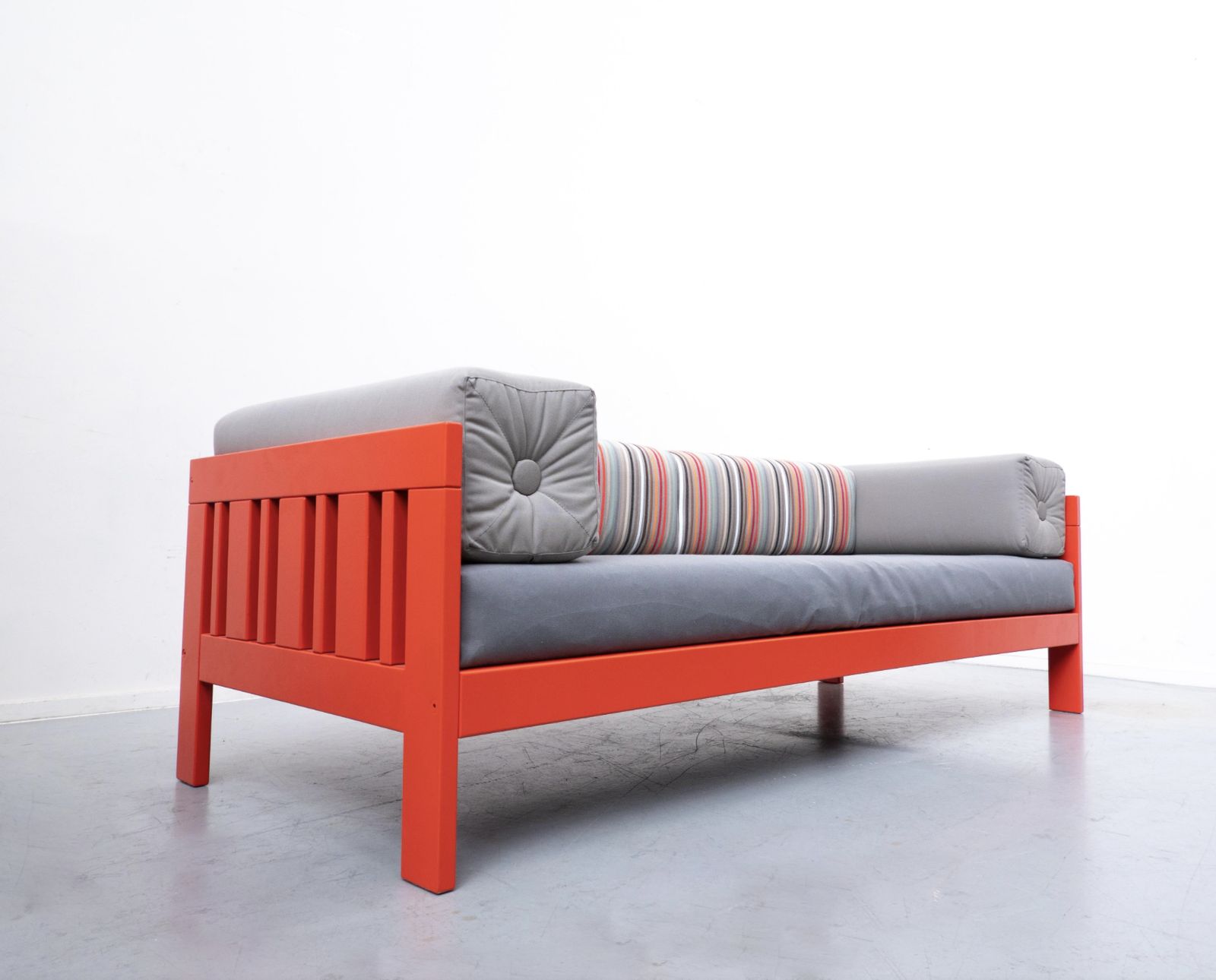 Mid Century Orange “Califfo” Sofa By Ettore Sottsass, Poltronova, Italy, 1960s photo vinterior