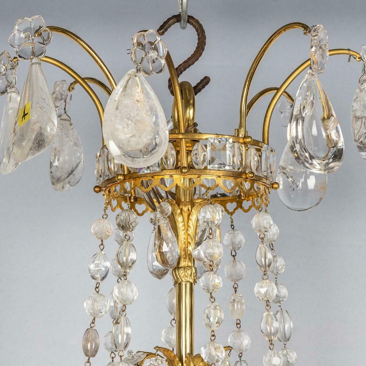 Antique 18th Century French Ormolu & Cut Rock Crystal Chandelier C.1770 photo furniture