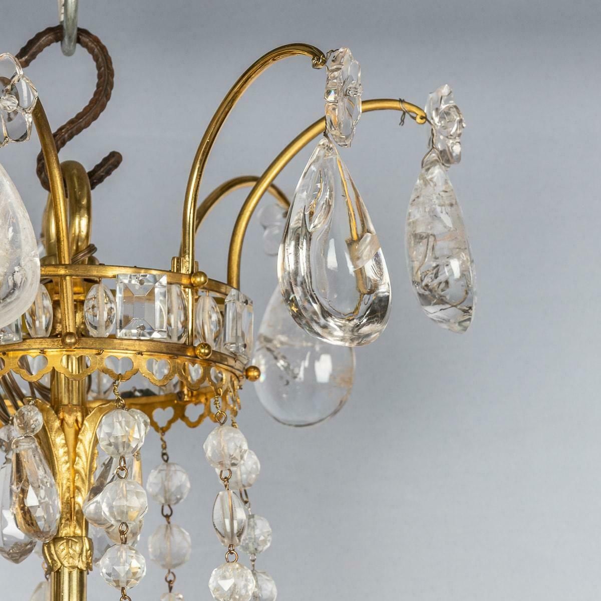 Antique 18th Century French Ormolu & Cut Rock Crystal Chandelier C.1770 photo for sale