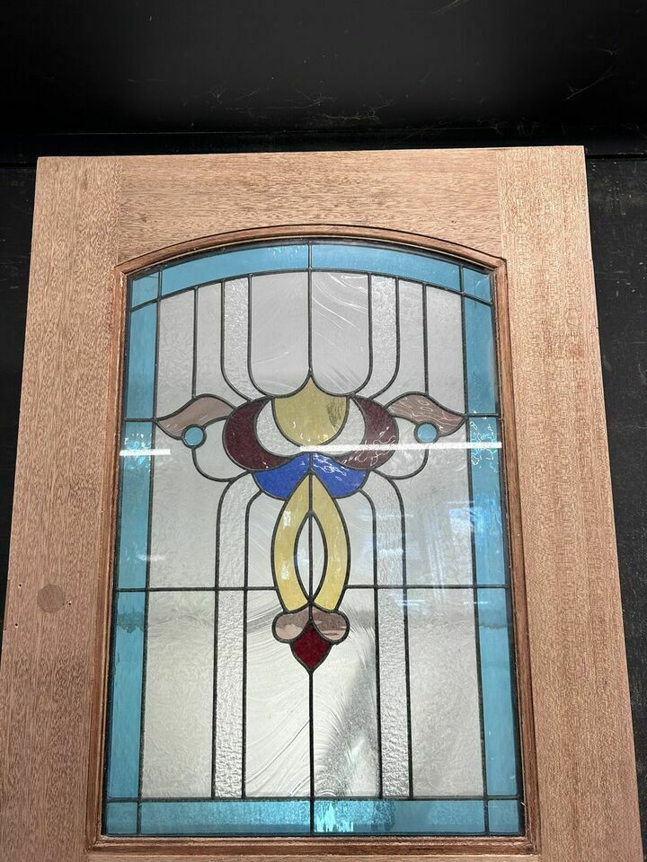 photo furniture Edwardian Stained Glass Front Door Antique Period Hardwood Reclaimed Old Leaded