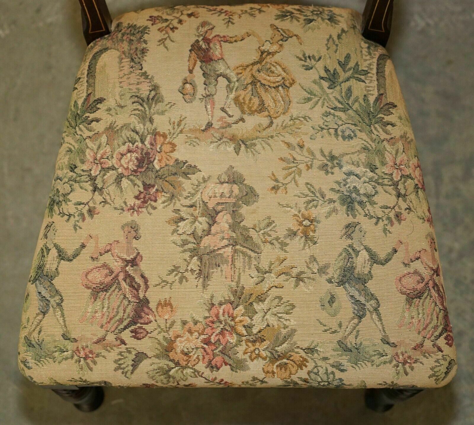 photo for sale Pair Of Antique Victorian Rosewood Salon Chairs With Stunning Inlaid Back Panels