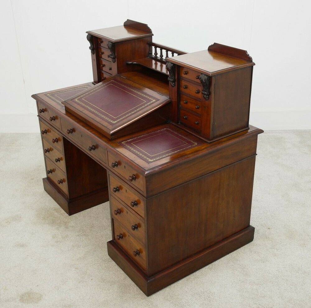 Victorian Charles Dickens Desk Mahogany Writing Table 1880 photo vinterior