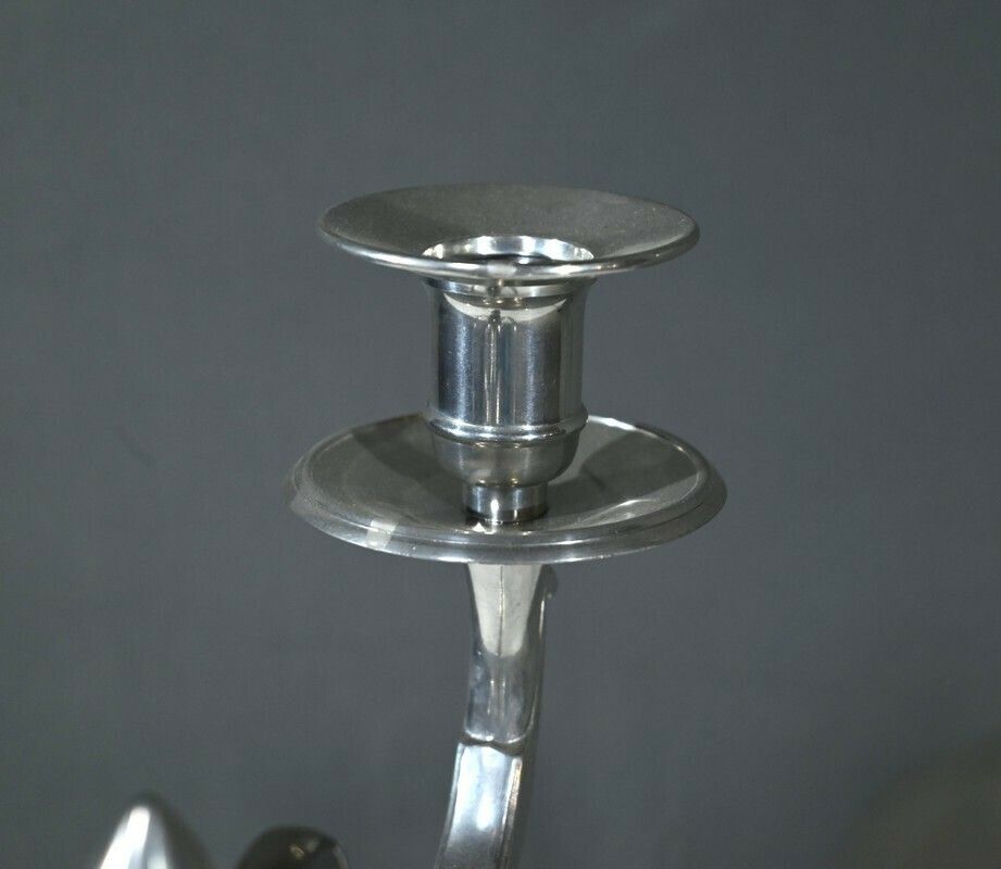 Pair Of “Le Lingot” Candelabra In Pewter – Mid 20th Century photo vinterior
